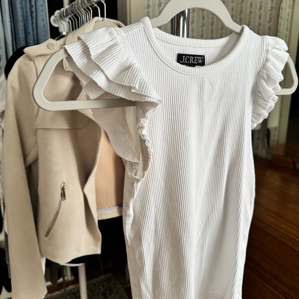 J Crew Ribbed Ruffle Tank - Picture 2 of 5